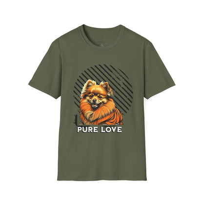 Pure Love Pomeranian T-Shirt - Unisex Softstyle Tee for Dog Lovers