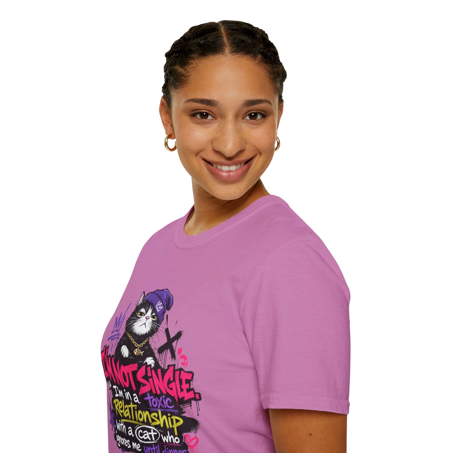 T‑Shirt — “I’m Not Single: I’m in a Toxic Relationship with a Cat” Graphic Tee