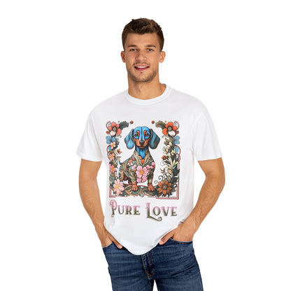 Pure Love Dachshund T-Shirt - Unisex Garment-Dyed Tee