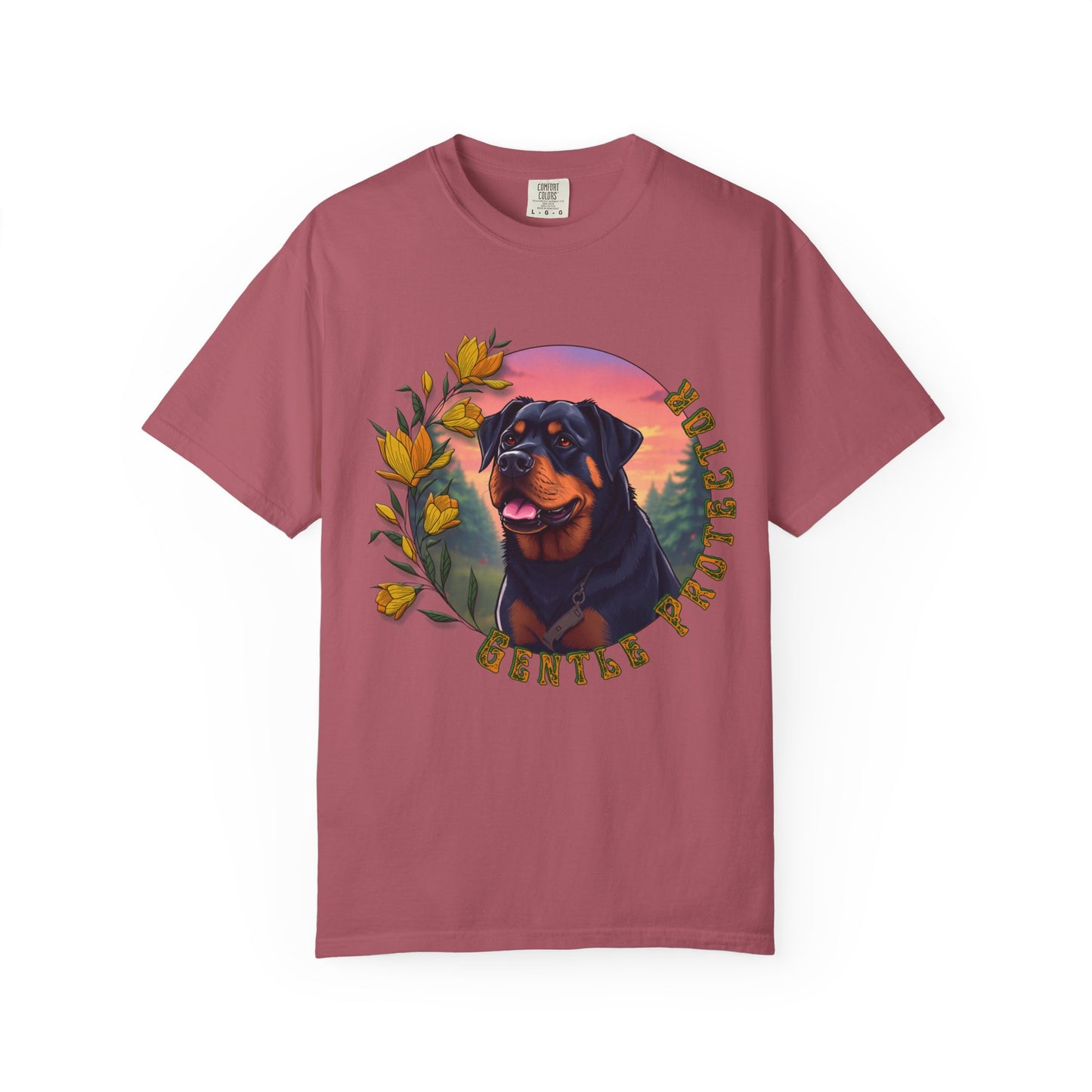 Gentle Protection Unisex Garment-Dyed T-shirt | Dog Lover Gift | Floral Design