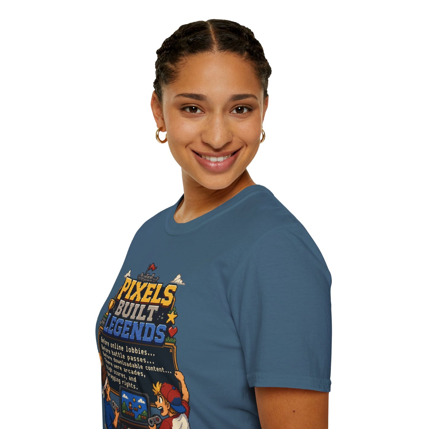 Pixels Built Legends T‑Shirt — Retro Gaming Nostalgia Tee