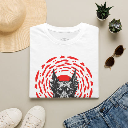 Doberman Graphic T-Shirt — Red Halo 'Bandit' Design