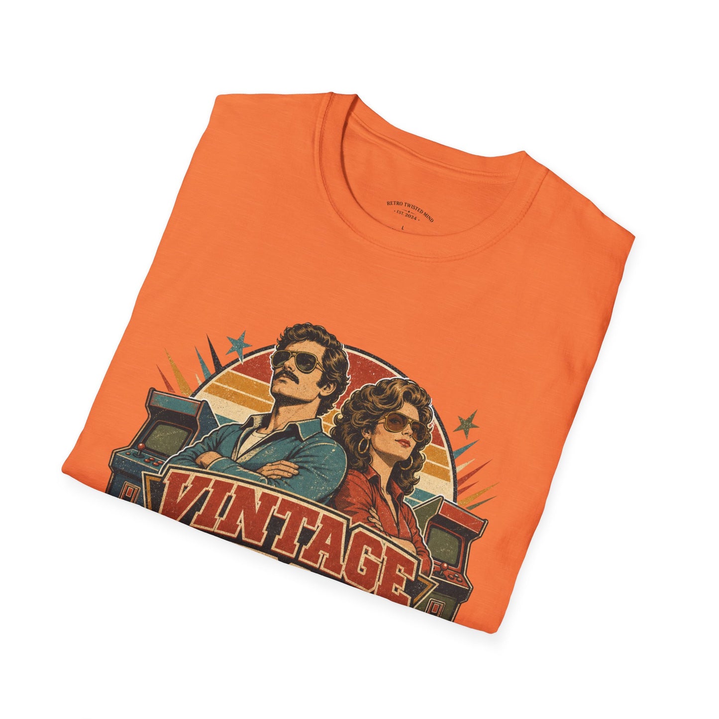 Vintage Human T-Shirt — Retro 70s Duo Graphic Tee