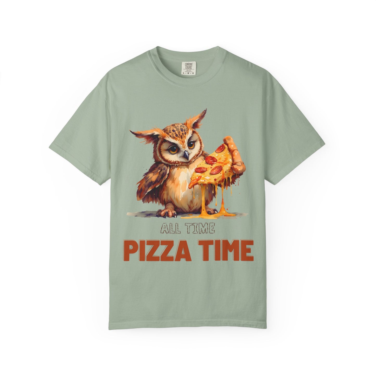 Pizza Time Owl T-Shirt — Cute Owl Eating Pizza Graphic Tee
