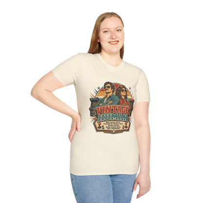 Vintage Human T-Shirt — Retro 70s Duo Graphic Tee