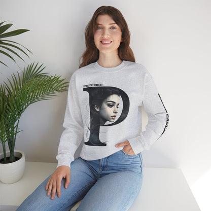 Letter P, Stylish Artistic Sweatshirt, Trendy Crewneck, Graphic Sweater, Cozy Unisex Top, Unique Gift for Art Lovers, Everyday Comfort