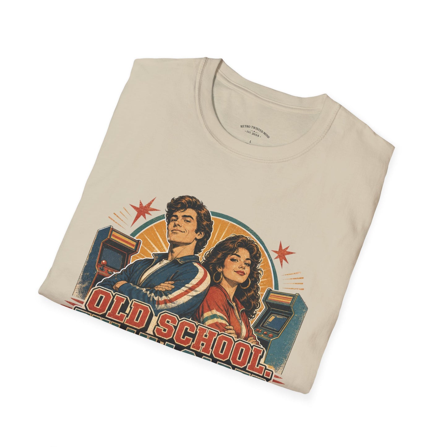 T-Shirt — Retro 'Old School' Arcade Couple Vintage Gamer Tee