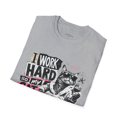 Cat Graphic T-Shirt — "I Work Hard So My Cat Can Live the Lifestyle I Deserve"