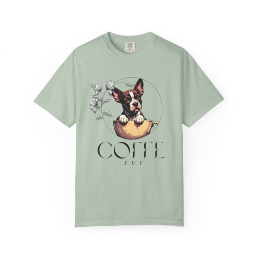 Coffee Pup Unisex Garment-Dyed T-shirt