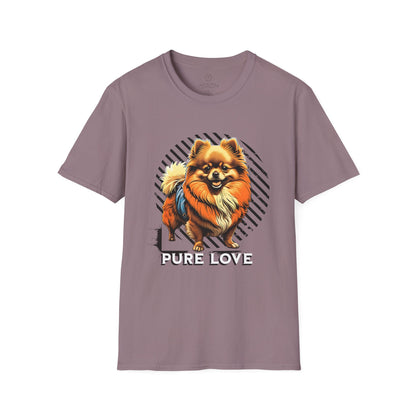 Unisex Softstyle T-Shirt - 'Pure Love' Pomeranian Print