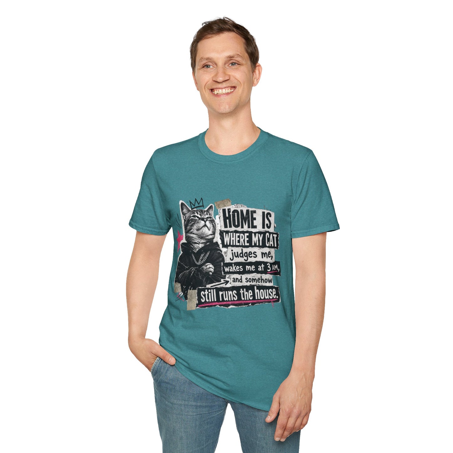 Cat T-Shirt — "Home Is Where My Cat Judges Me" Funny Graphic Tee