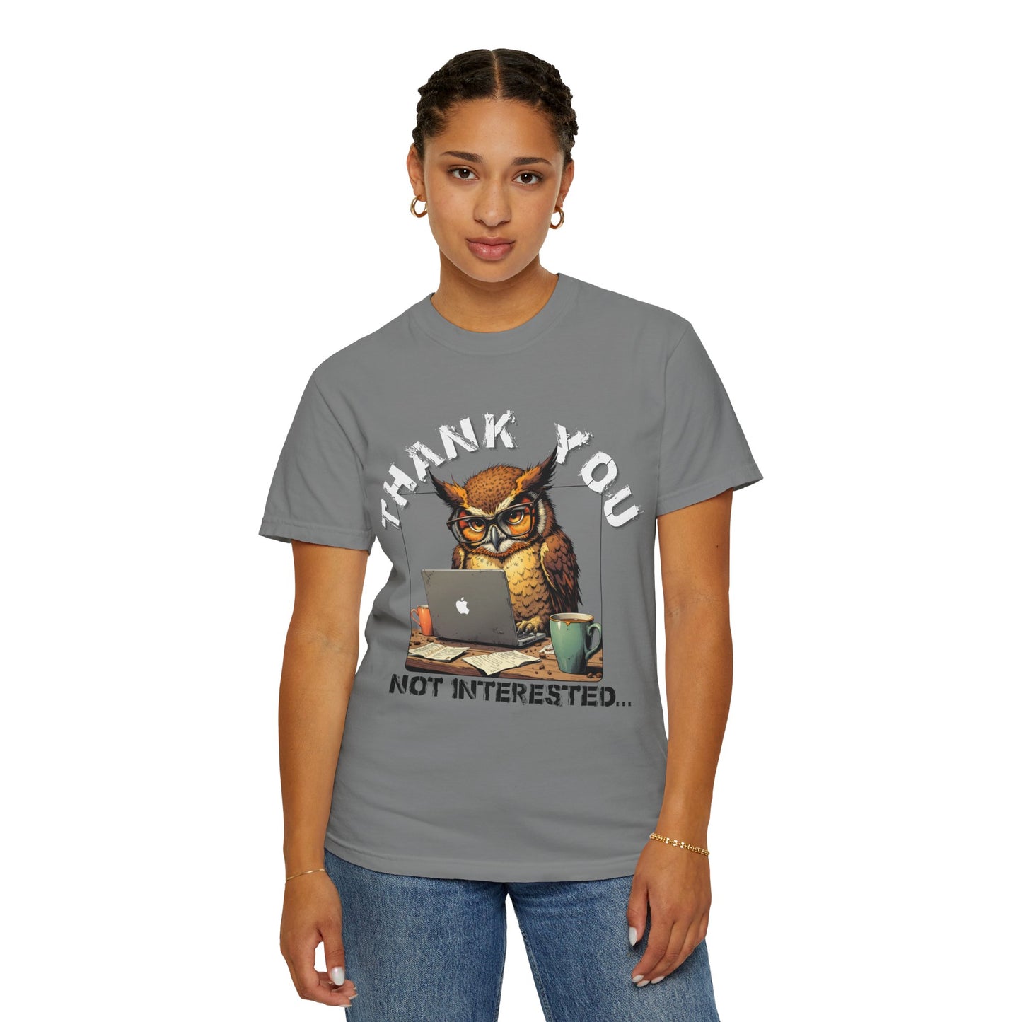 Owl 'Thank You, Not Interested' Graphic T-Shirt