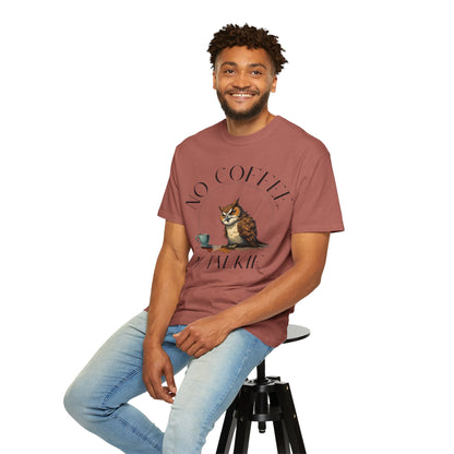 No Coffee No Talkie T-Shirt — Funny Owl Coffee Tee