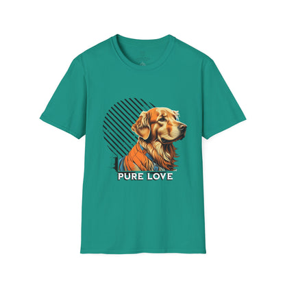 Pure Love Golden Retriever T-Shirt – Unisex Softstyle Tee for Dog Lovers