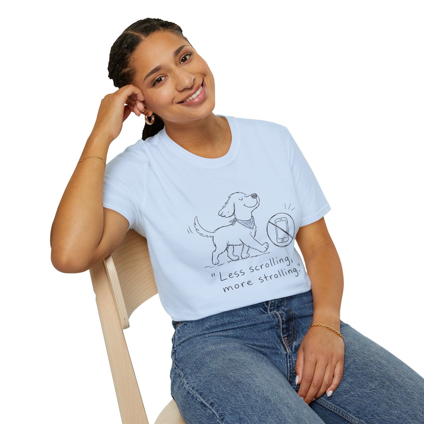 Less Scrolling, More Strolling Dog T-Shirt