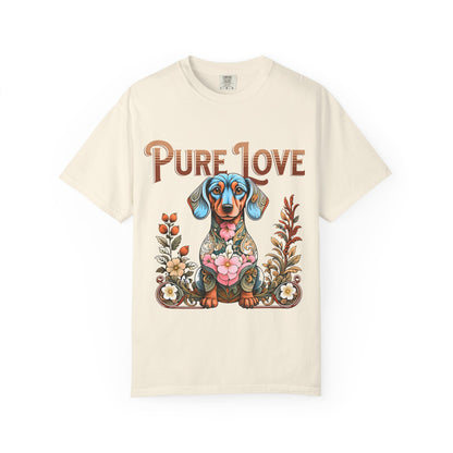 Cute Dachshund 'Pure Love' Unisex T-shirt - Perfect for Dog Lovers