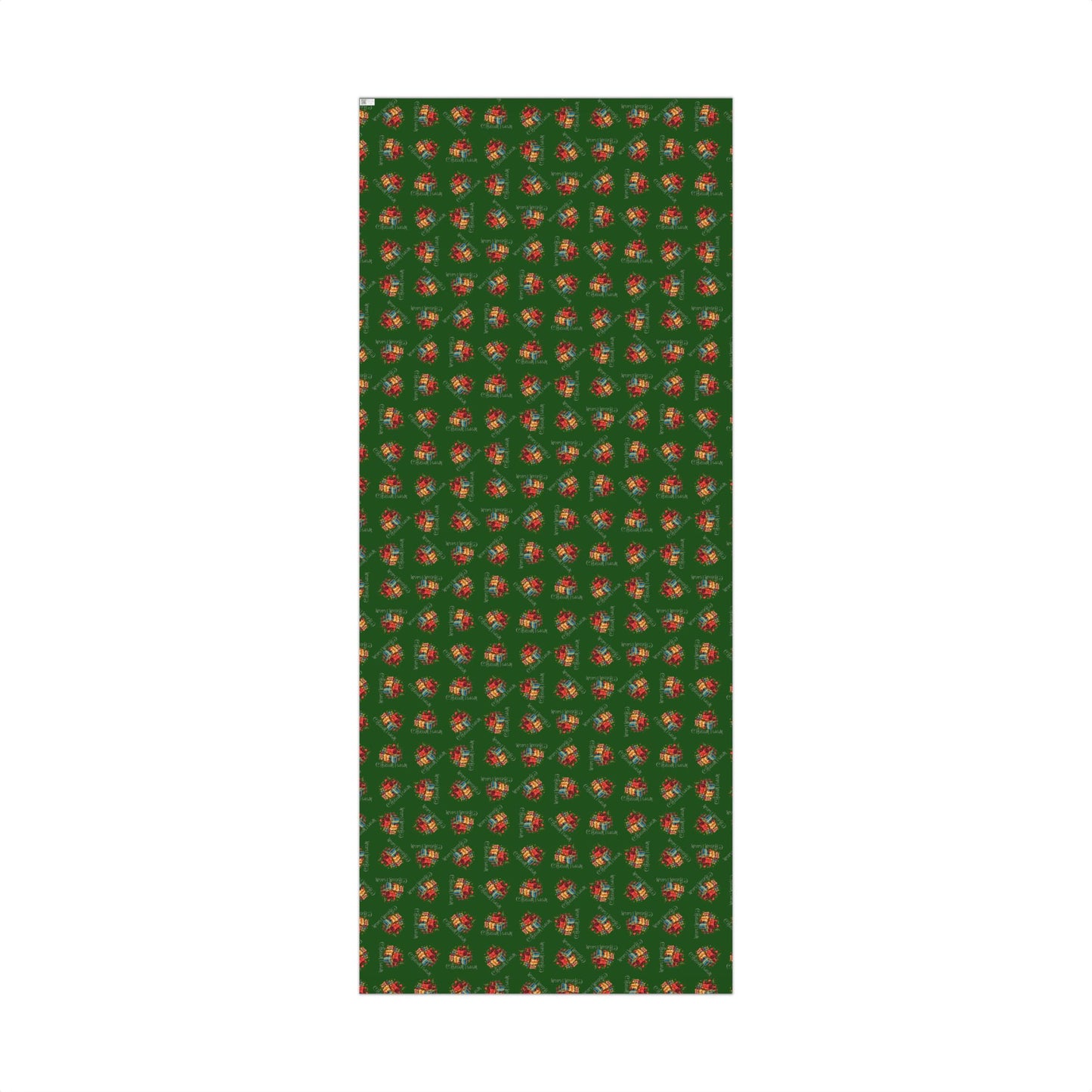 Christmas Presents Pattern Gift Wrap Paper — Green Holiday Wrapping Sheets