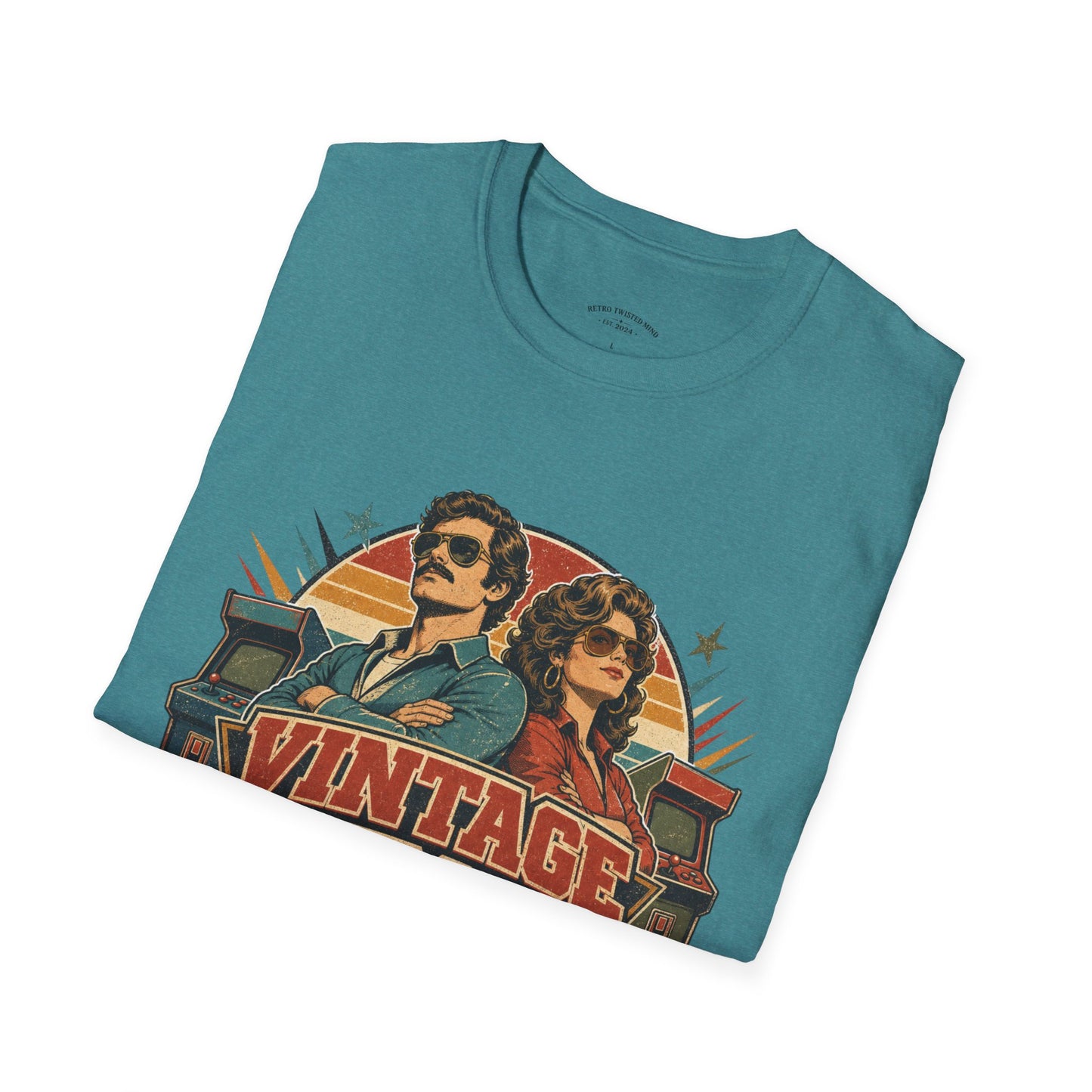 Vintage Human T-Shirt — Retro 70s Duo Graphic Tee