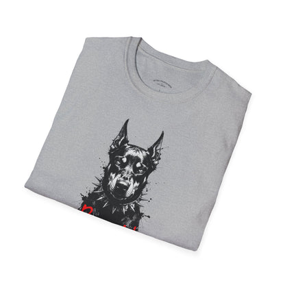 Doberman Portrait T-Shirt — "Warm Amour" Graphic Tee for Dog Lovers