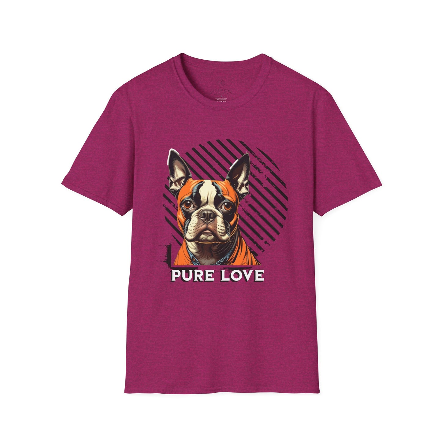 Pure Love French Bulldog T-Shirt | Unisex Softstyle Tee for Dog Lovers