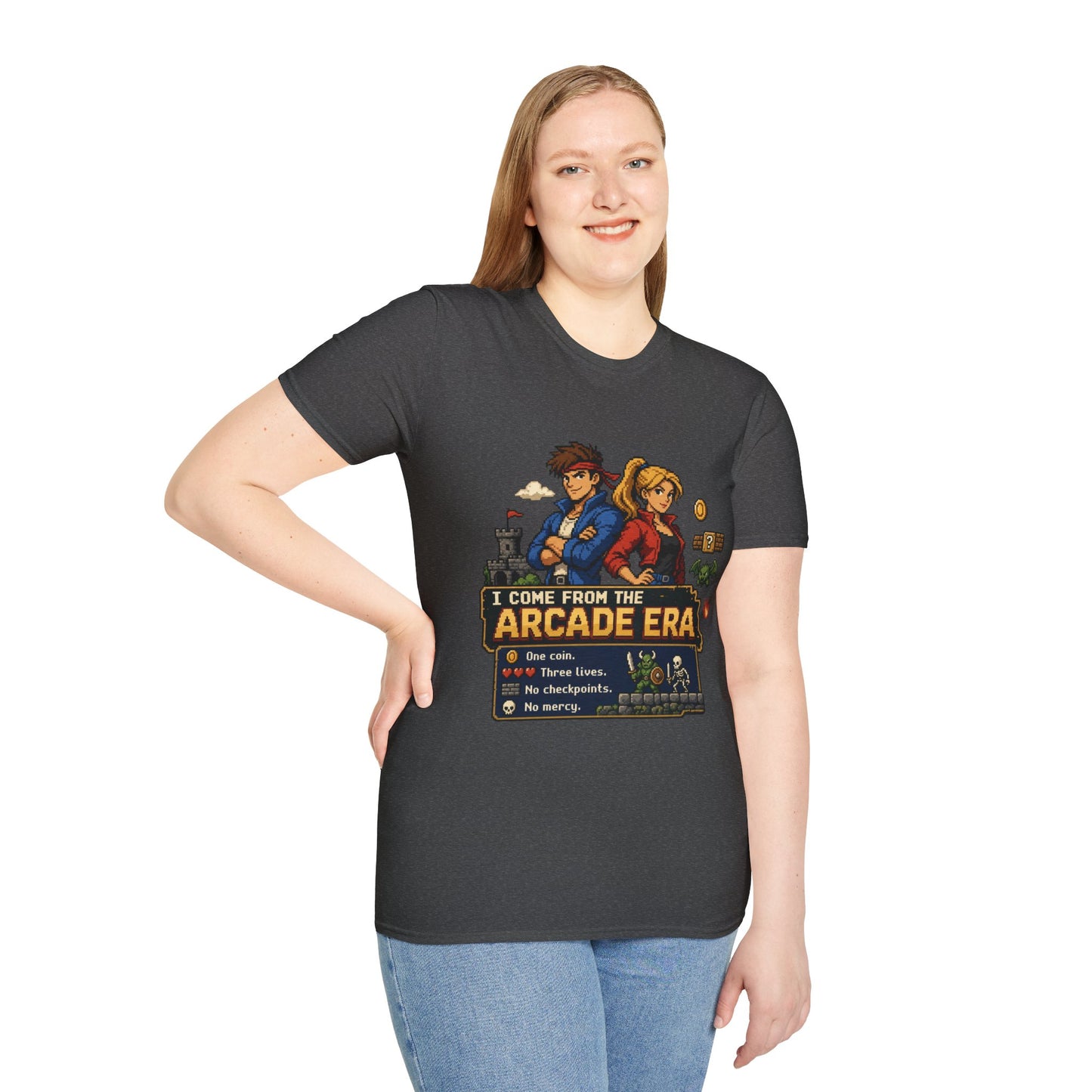 Retro Arcade Era T-Shirt — Pixel RPG Game Tribute