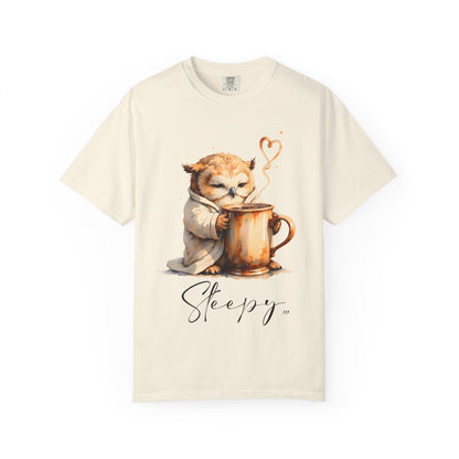 Sleepy Owl Coffee T-Shirt — Cute Cozy Morning Tee