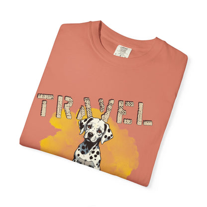 Travel Time Dog T-Shirt, Unisex Graphic Tee, Pet Lover's Gift, Vacation Shirt, Travel Enthusiast Apparel