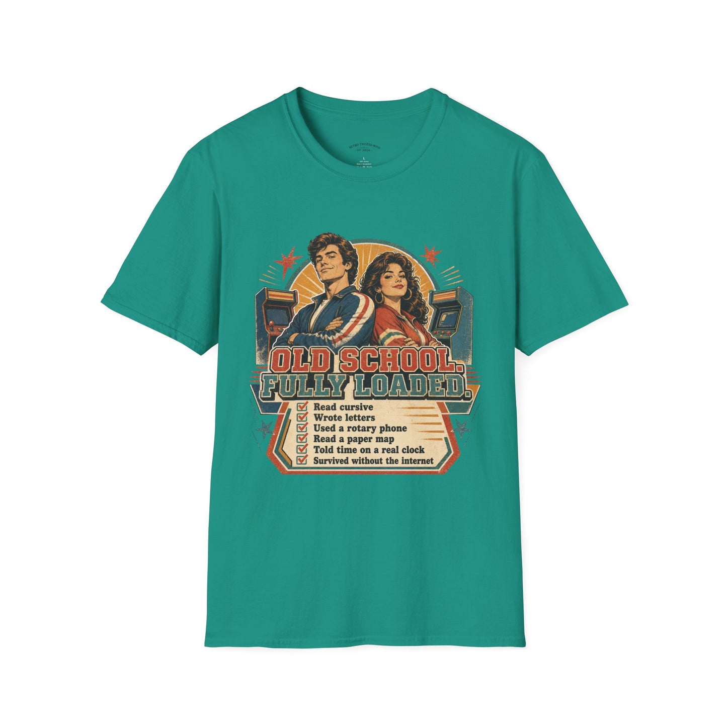 T-Shirt — Retro 'Old School' Arcade Couple Vintage Gamer Tee