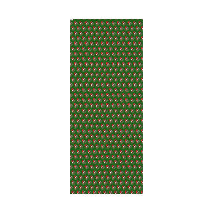 Christmas Santa Wreath Gift Wrap Paper — Festive Green Holiday Wrapping Sheets