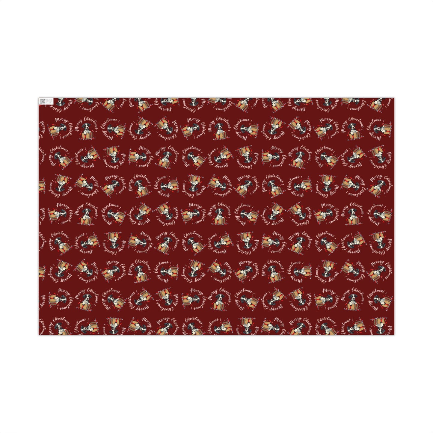 Christmas Dog Pattern Gift Wrap Paper — Festive Red Wrapping Sheets