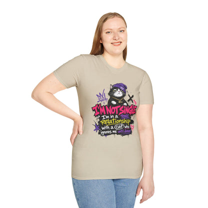 T‑Shirt — “I’m Not Single: I’m in a Toxic Relationship with a Cat” Graphic Tee