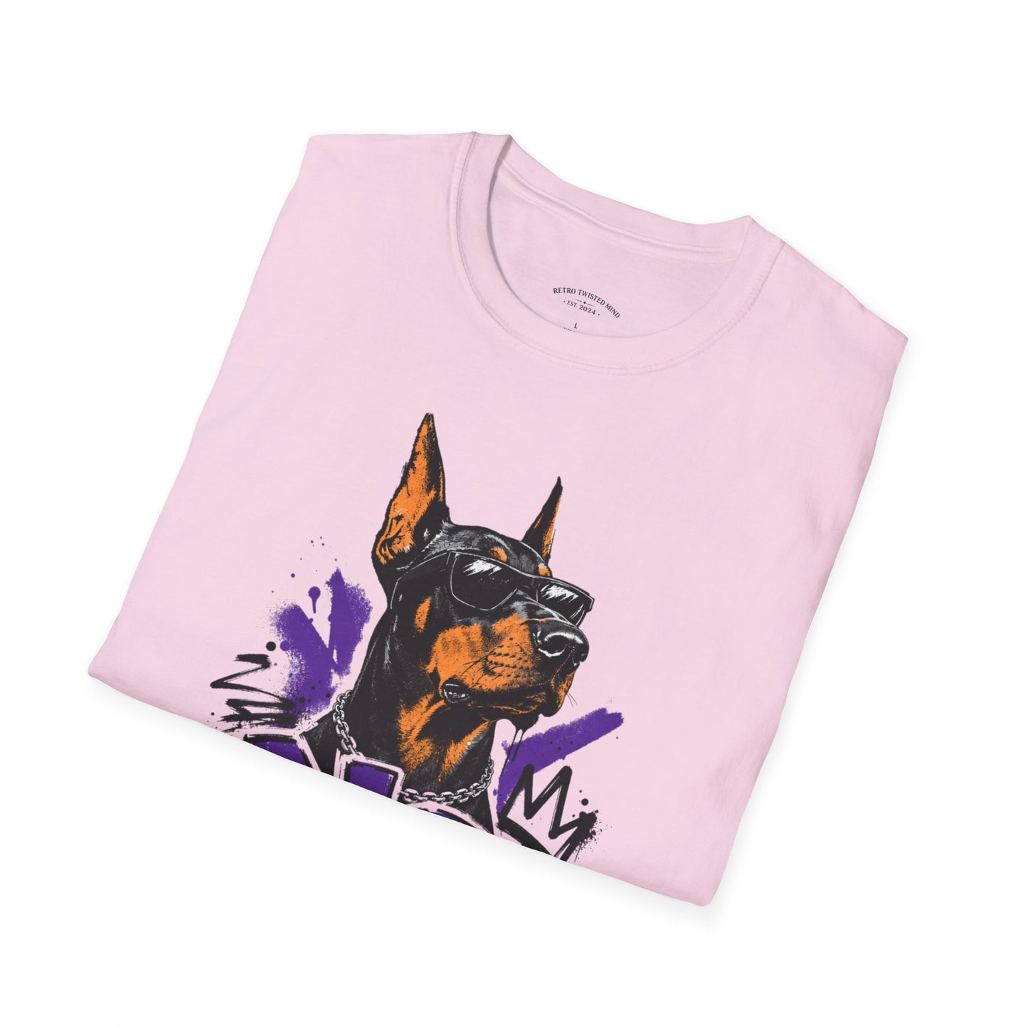Doberman Graphic Tee — 'No, Thank You' Street Art T-Shirt