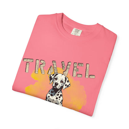 Travel Time Dog T-Shirt, Unisex Graphic Tee, Pet Lover's Gift, Vacation Shirt, Travel Enthusiast Apparel