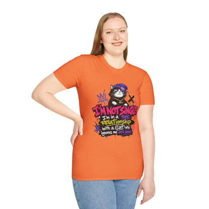 T‑Shirt — “I’m Not Single: I’m in a Toxic Relationship with a Cat” Graphic Tee