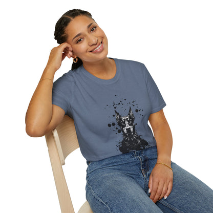 Doberman Ink Splatter T-Shirt