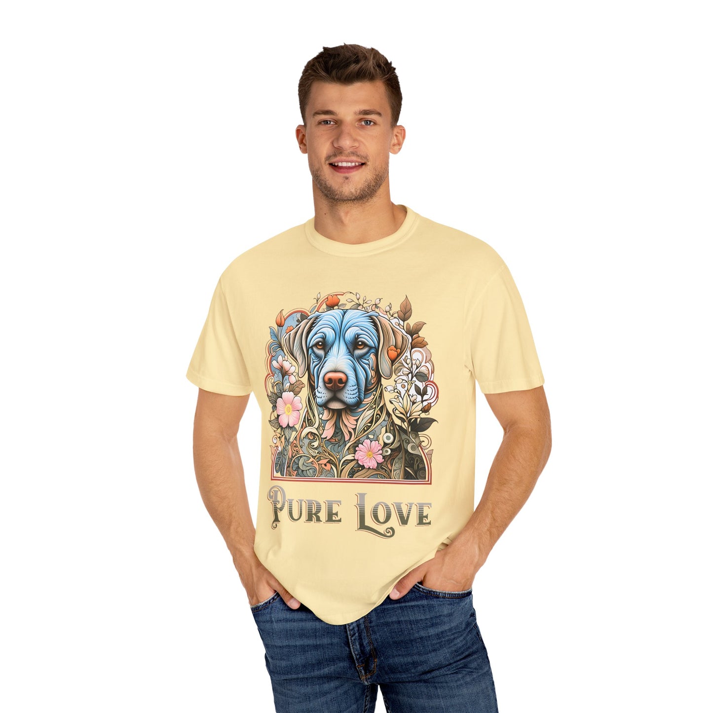 Pure Love Dog T-Shirt - Unisex Garment-Dyed Tee for Pet Lovers