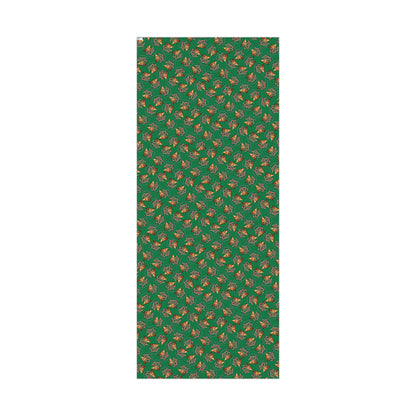Gift Wrap Paper — Green Gingerbread & Candy Cane Pattern (Holiday Wrapping)