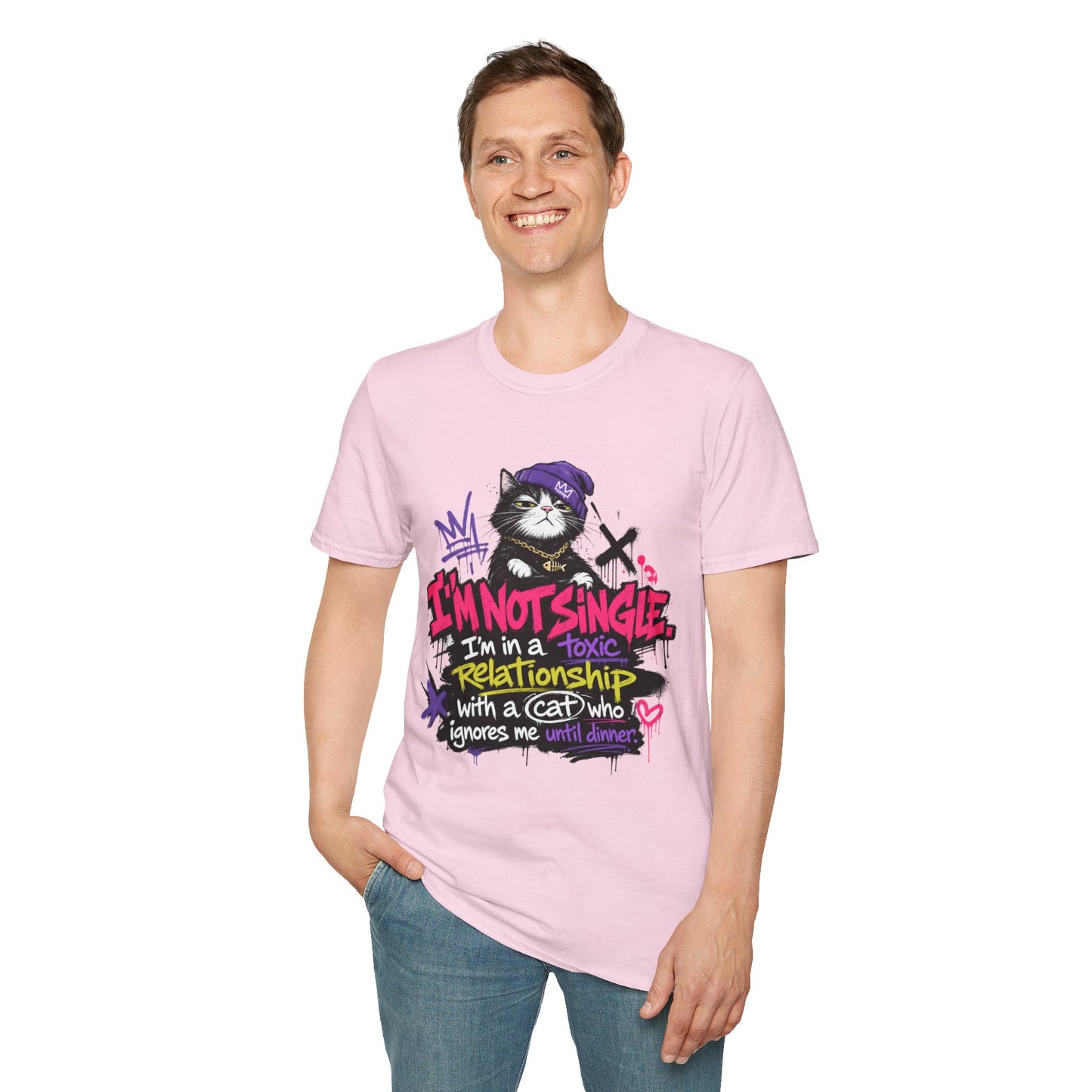 T‑Shirt — “I’m Not Single: I’m in a Toxic Relationship with a Cat” Graphic Tee