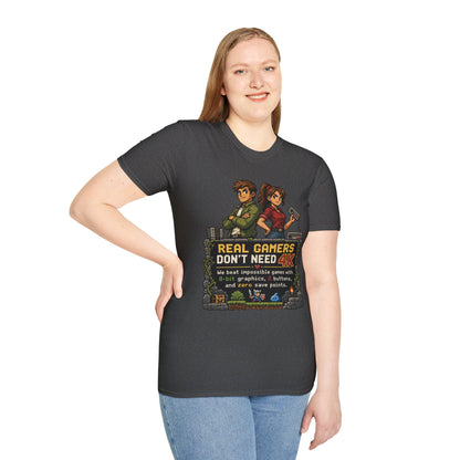 T-Shirt — Retro Pixel 'Real Gamers Don't Need 4K' Graphic Tee