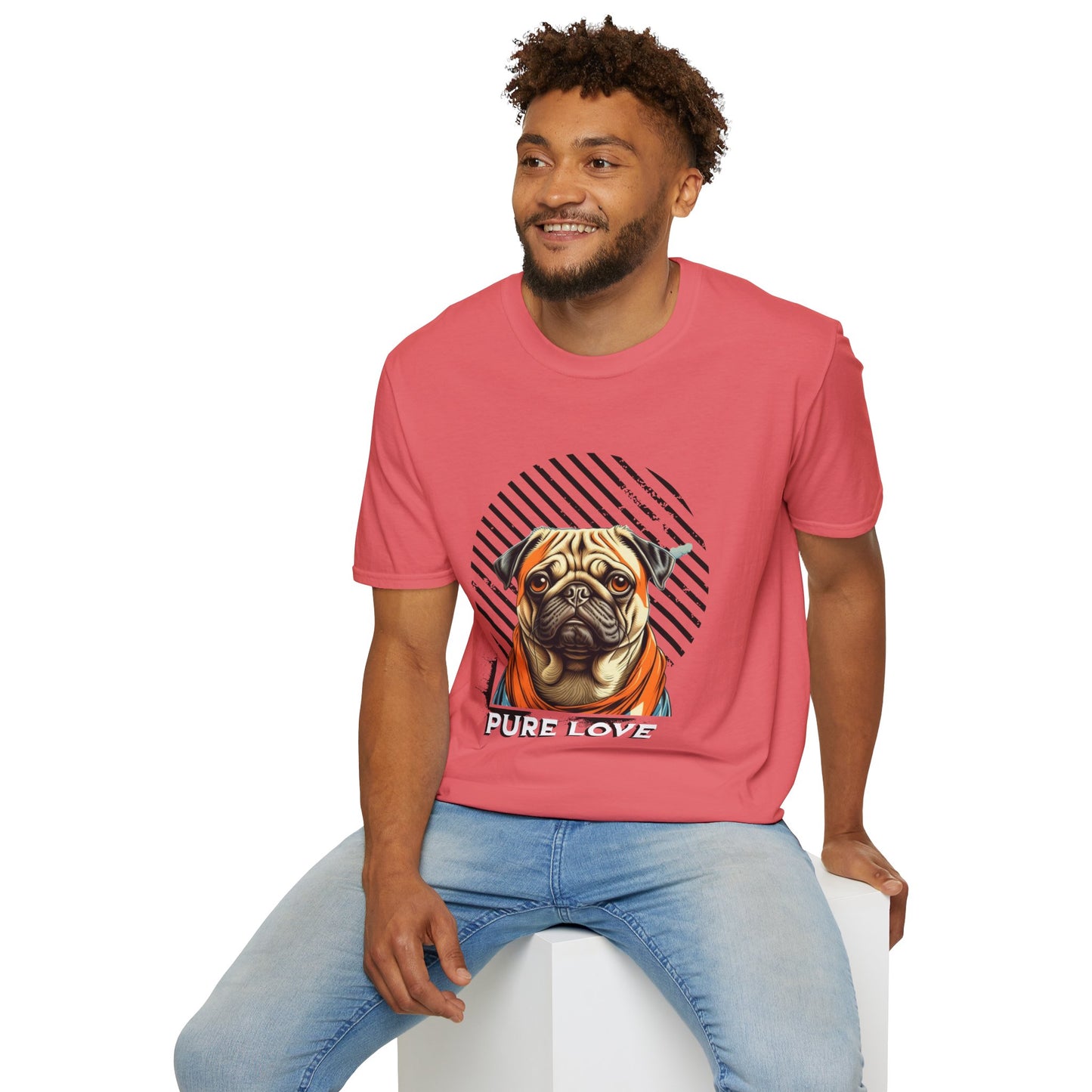 Pure Love Pug T-Shirt - Unisex Softstyle Tee