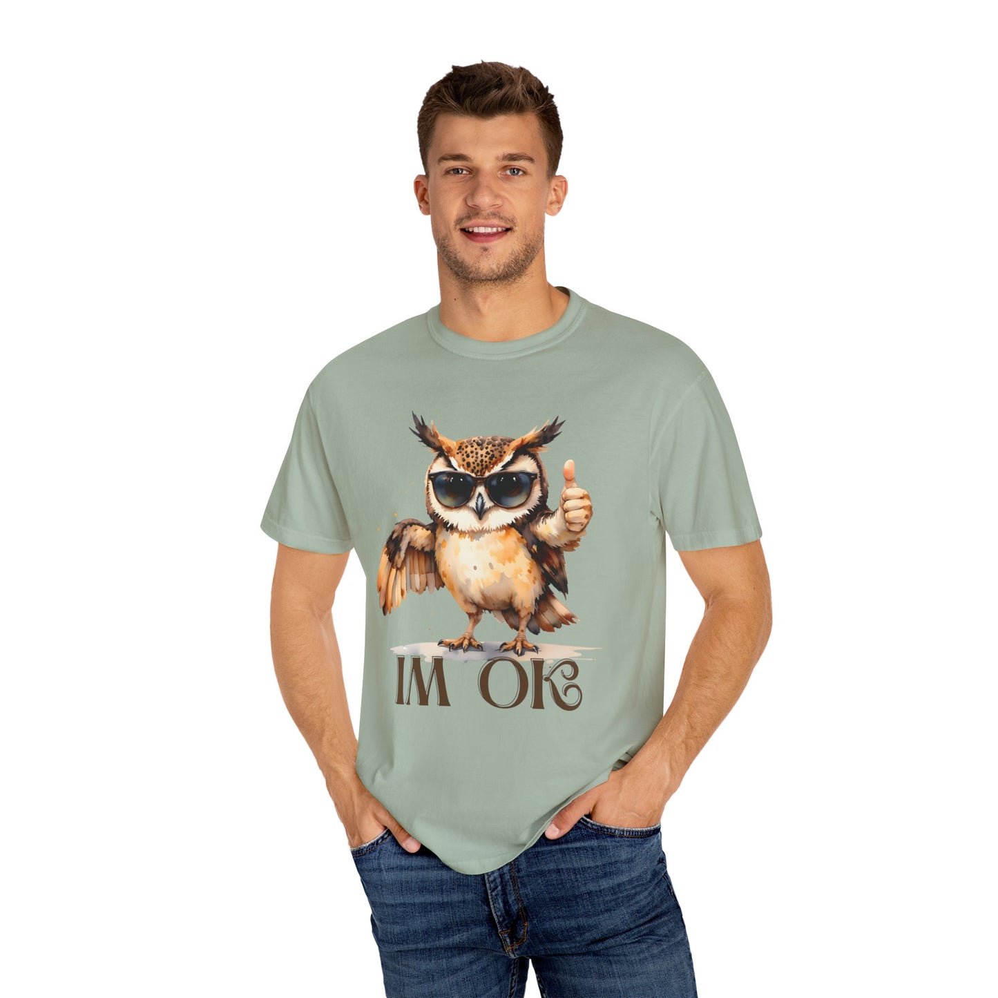 “I’m OK” Owl T-Shirt — Cute Thumbs-Up Owl Graphic Tee