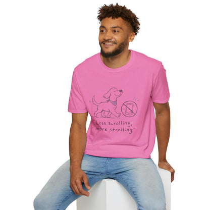 Less Scrolling, More Strolling Dog T-Shirt