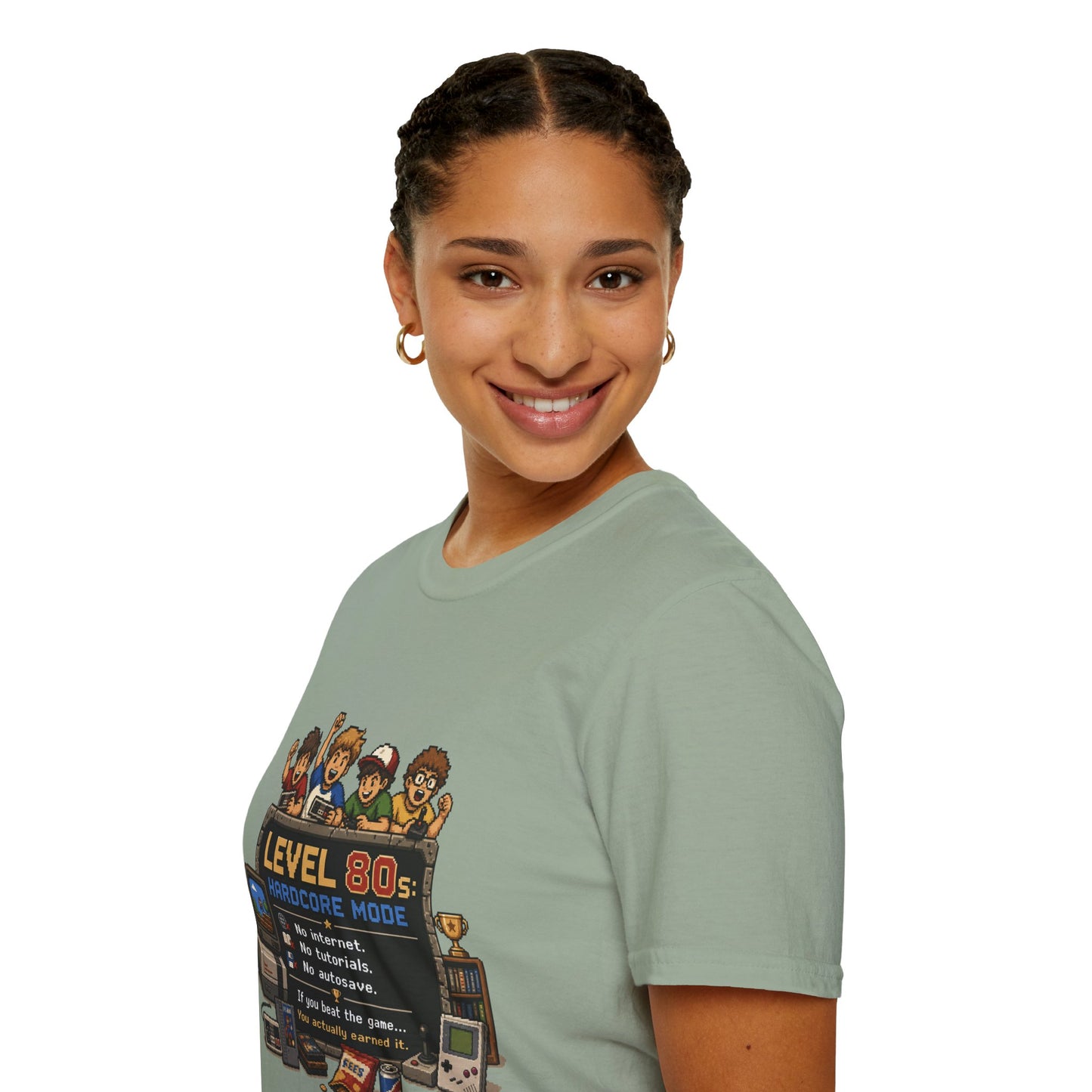 80s Level Up T-Shirt — 'Level 80s: Hardcore Mode' Retro Gaming Tee