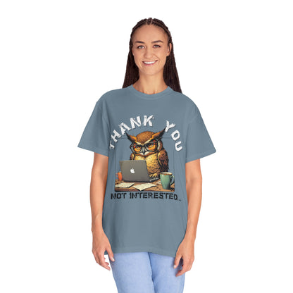 Owl 'Thank You, Not Interested' Graphic T-Shirt