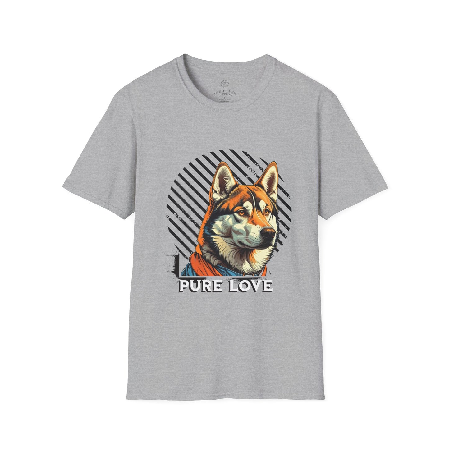 Pure Love Unisex Softstyle T-Shirt - Orange Dog Design