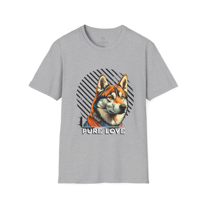 Pure Love Unisex Softstyle T-Shirt - Orange Dog Design
