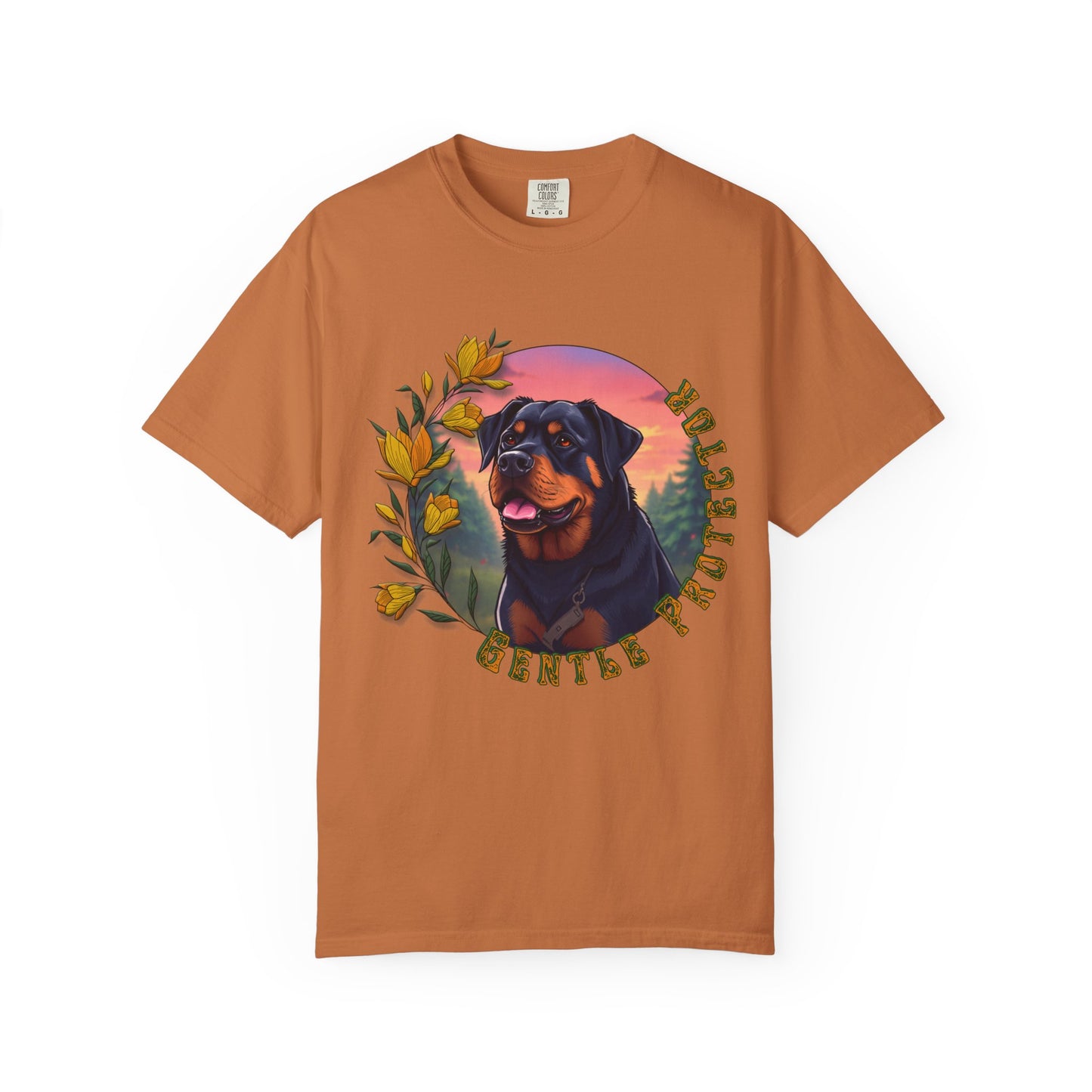 Gentle Protection Unisex Garment-Dyed T-shirt | Dog Lover Gift | Floral Design