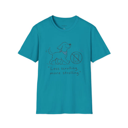 Less Scrolling, More Strolling Dog T-Shirt