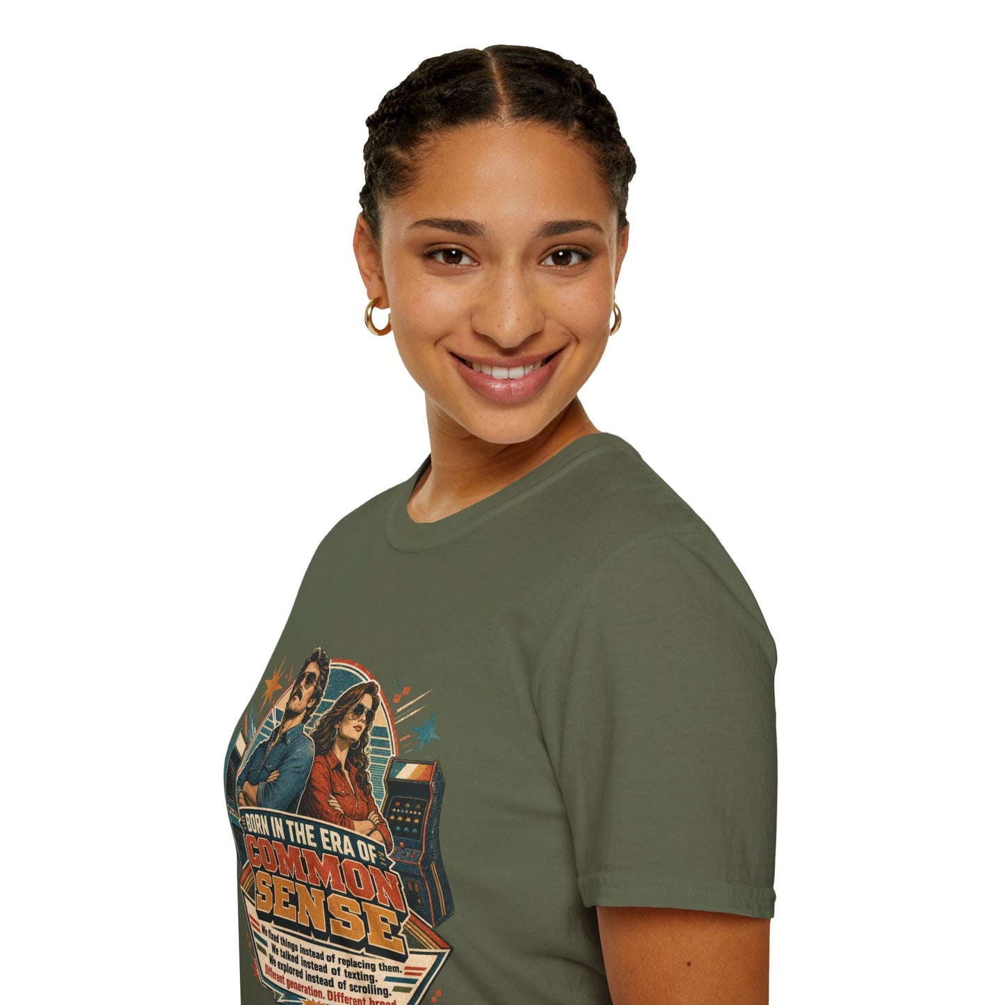 Born in the Era of Common Sense T-Shirt — Retro 70s Vintage Political Graphic Tee