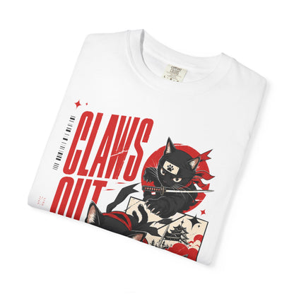 Claws Out Cat Graphic T-Shirt — Retro Ninja Kitties Tee